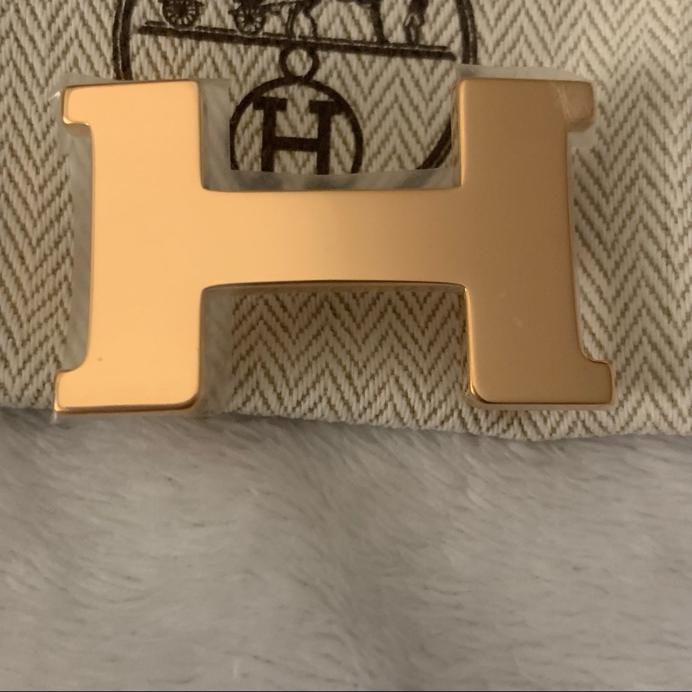 NEW Hermès 24 mm mini Constance belt buckle in plated brass/pink gold